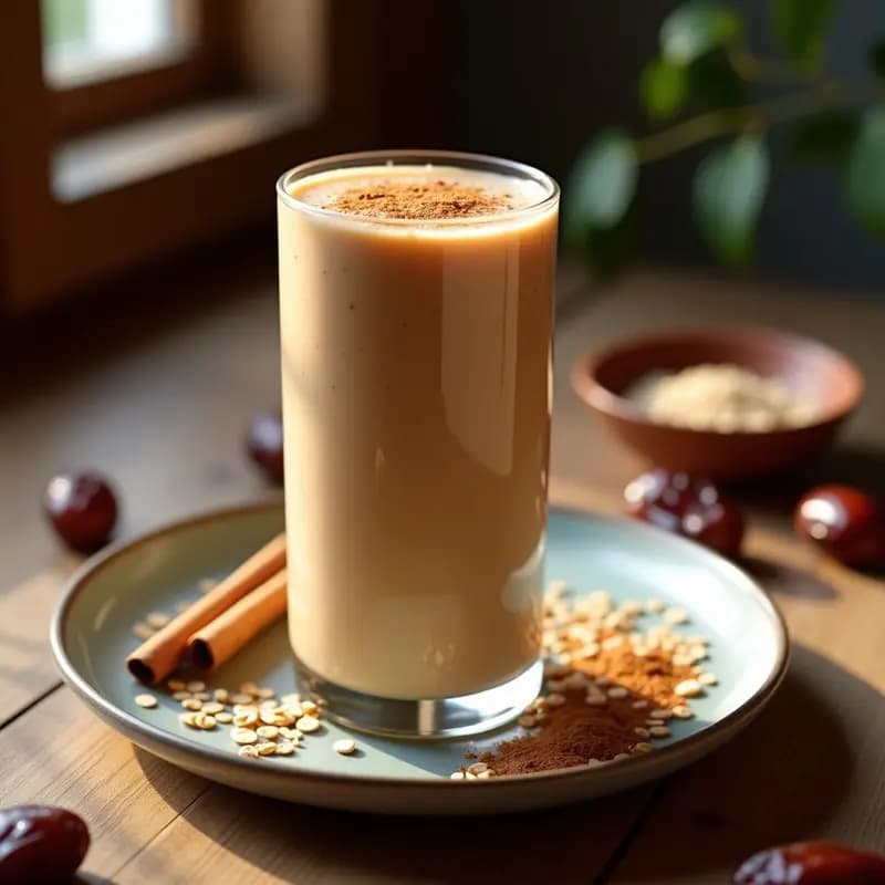 Bebida de Avenas con Canela y Dátiles: Smoothie Árabe Energético y Sin Azúcar