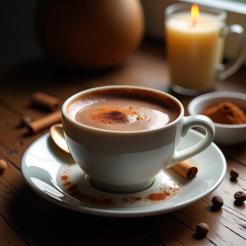 Bebida de Cacao y Canela con Leche de Almendras: Latte Vegano y Sin Azúcar para la Noche