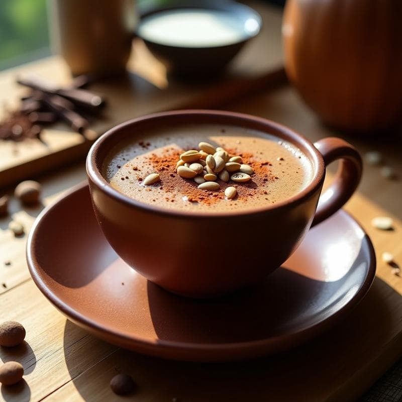 Bebida de Cacao Puro con Especias y Leche de Avena: Receta Maya Energética para el Desayuno