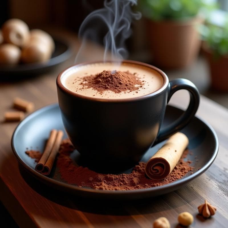 Bebida de Cacao y Hongos Reishi: Infusión Energética y Adaptógena para el Invierno