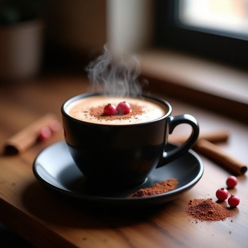 Bebida de Cacao y Pimienta Rosa: Latte Mexicano Sin Lactosa y Energizante