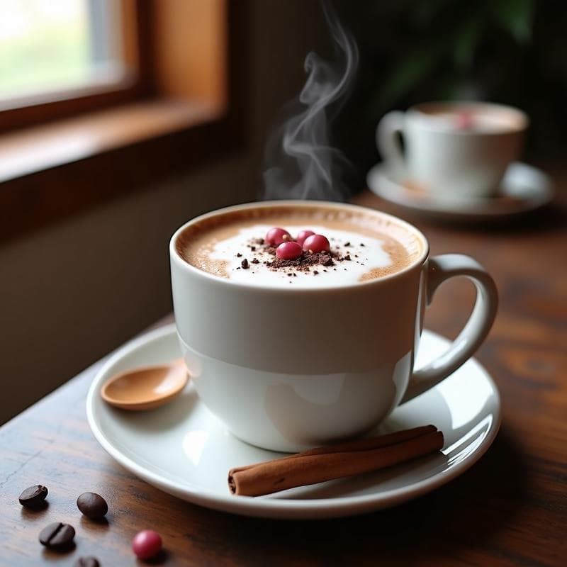 Bebida de Cacao y Pimienta Rosa con Leche de Avena: Tónico Energético Sin Cafeína