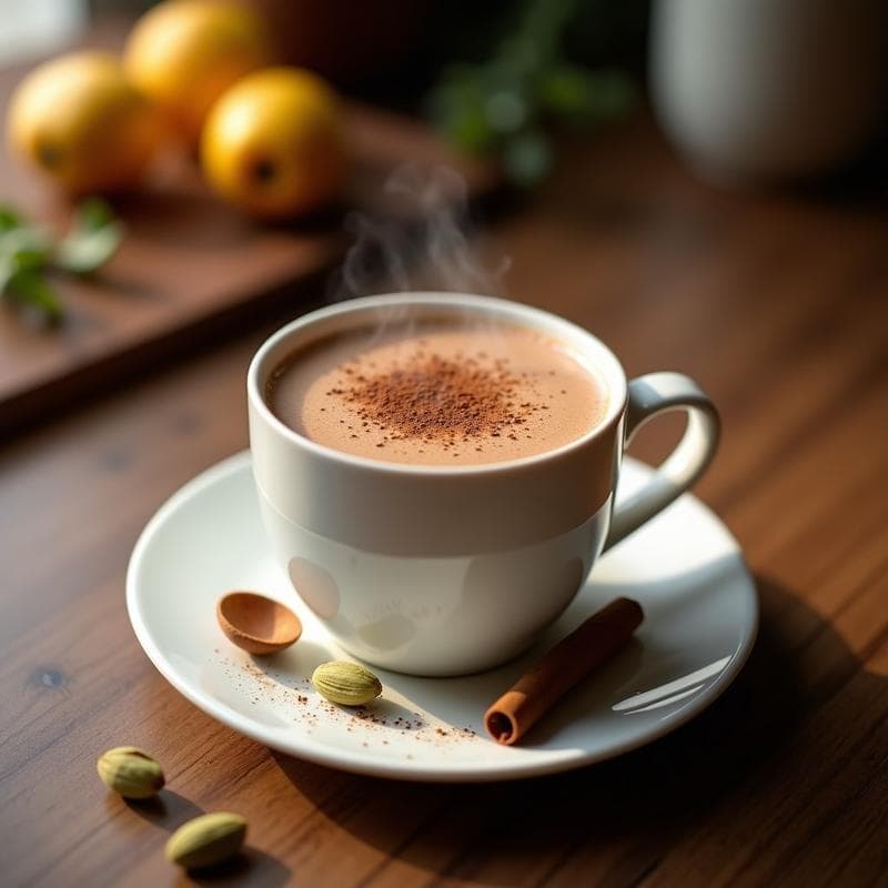Bebida de Cacao Puro con Leche de Almendras y Cardamomo: Golden Milk Vegano para Dormir Mejor