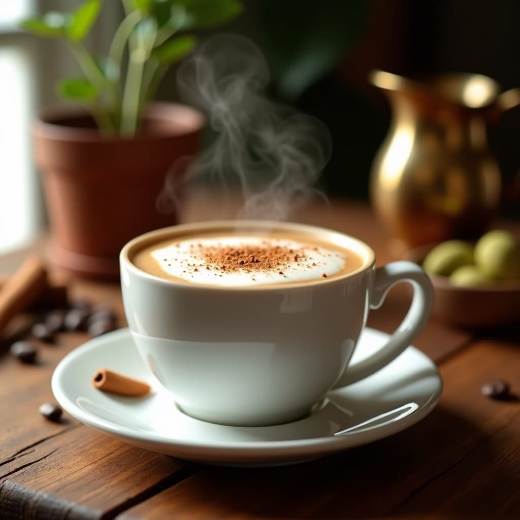 Bebida de Café con Canela y Cardamomo: Latte Especiado Libre de Lácteos en 5 Minutos