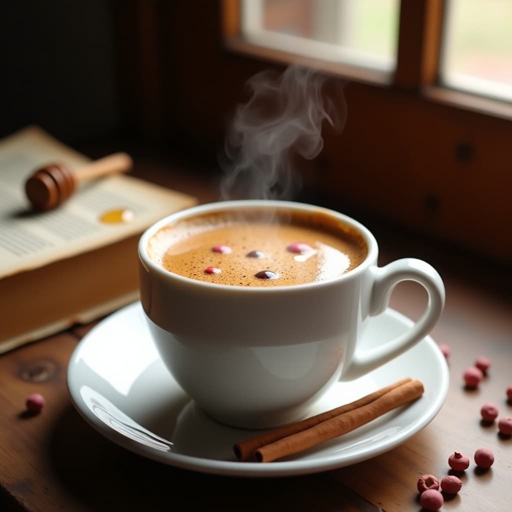 Bebida de Café con Especias de Canela y Pimienta Rosa: Receta Energética Sin Lactosa