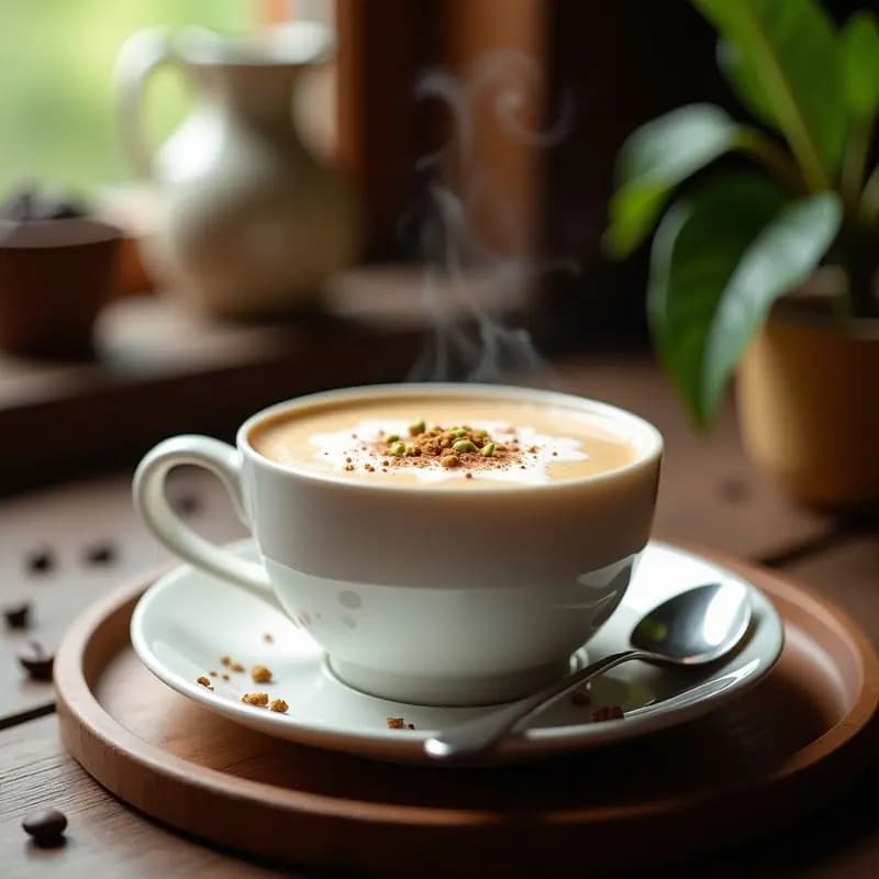 Bebida de Café y Cardamomo con Leche de Anacardo Espumosa: Receta India para Afternoon Tea