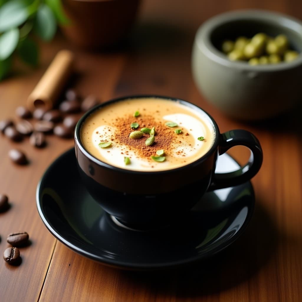 Bebida de Café con Esencia de Cardamomo y Leche de Yerba Mate: Energizante Argentino