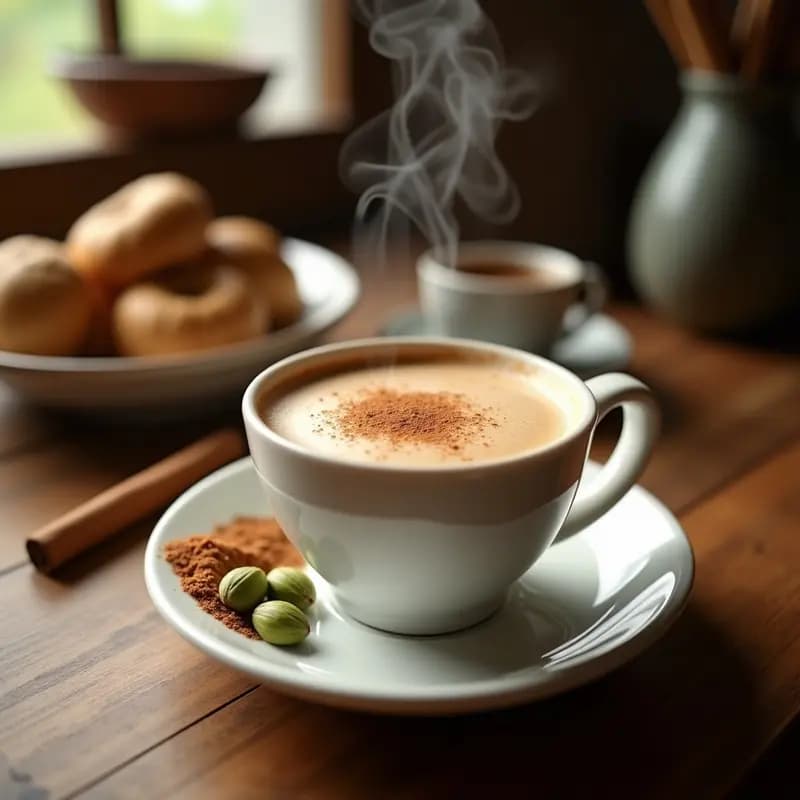 Bebida de Café de Cáscara y Cardamomo: Latte Colombiano Sin Cafeína y Antioxidante