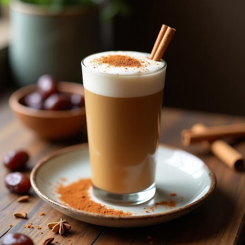 Bebida de Café y Dátiles con Especias Árabes: Latte Energético Sin Lácteos