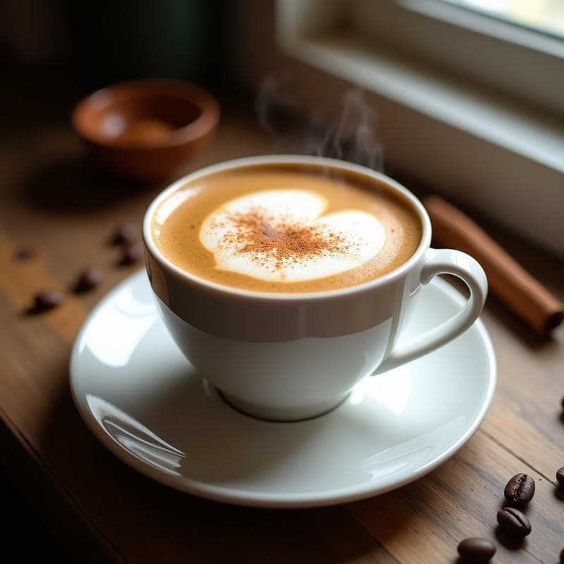 Bebida de Café con Leche de Cardo y Canela: Latte Italo-Español Sin Lactosa