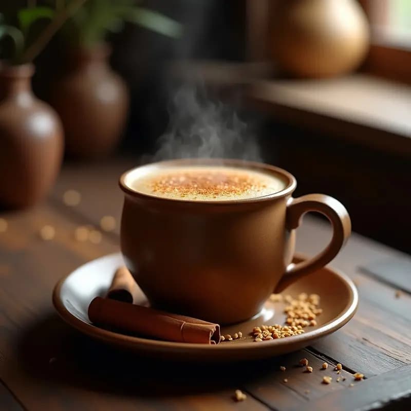 Bebida de Cebada Tostada con Canela y Nuez Moscada: Infusión Colombiana Sin Cafeína