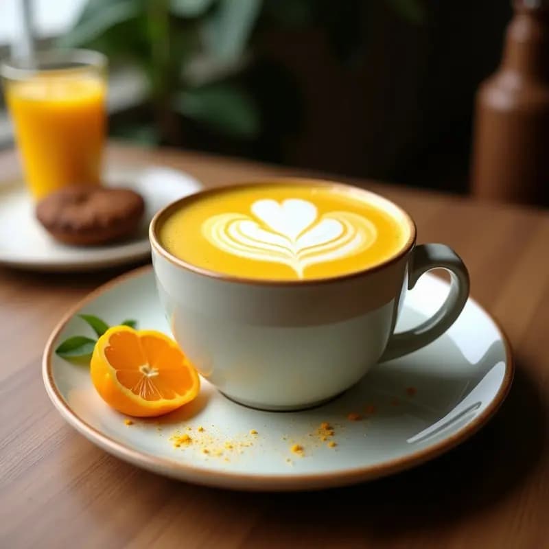 Bebida de Cúrcuma y Jengibre con Espuma de Coco: Golden Latte Vegano sin Azúcar