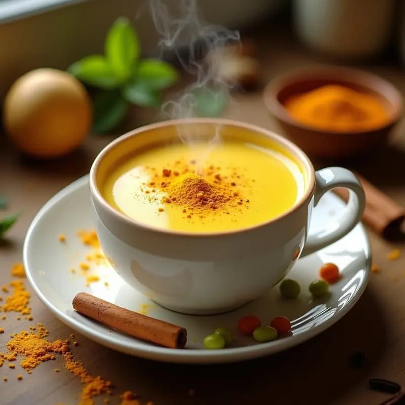 Bebida de Cúrcuma y Jengibre: Golden Milk Indio Antiinflamatorio y Vegano