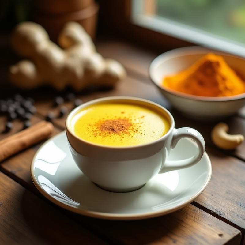 Bebida de Cúrcuma y Jengibre con Leche de Anacardos: Golden Latte Detox en 5 Minutos