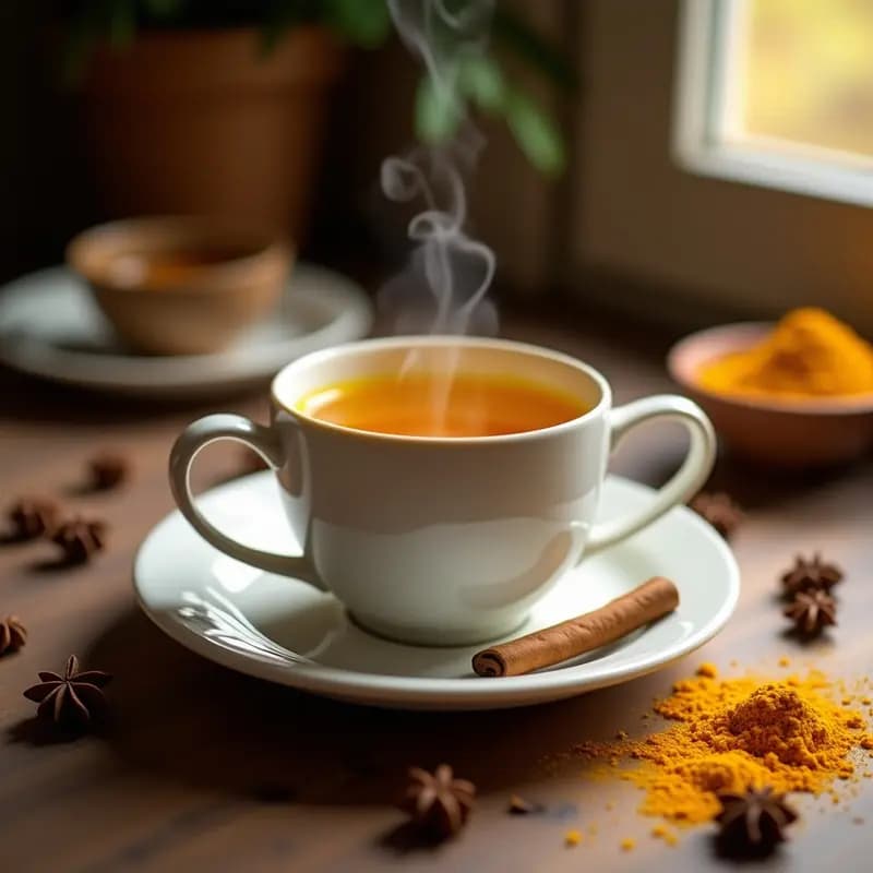 Bebida Caliente de Cúrcuma y Pimienta de Jamaica: Té Ayurvédico para la Inmunidad