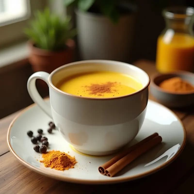 Bebida de Cúrcuma y Pimienta Negra con Leche de Avena: Infusión Antigua en 5 Minutos