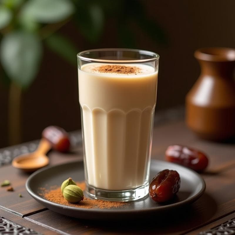 Bebida de dátiles y cardamomo con leche de almendras: Batido Energético Árabe Sin Azúcar