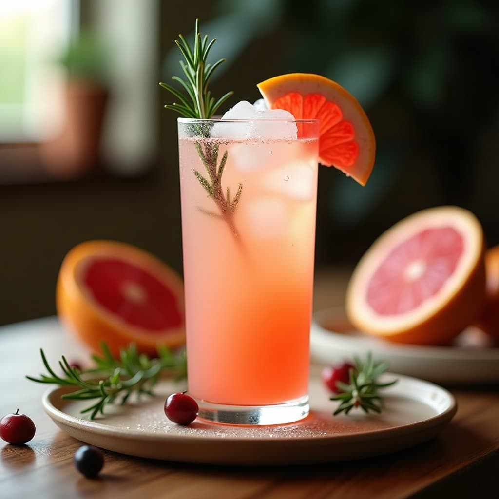 Bebida de Enebro y Pomelo con Infusión de Romero: Cóctel Sin Alcohol Detox