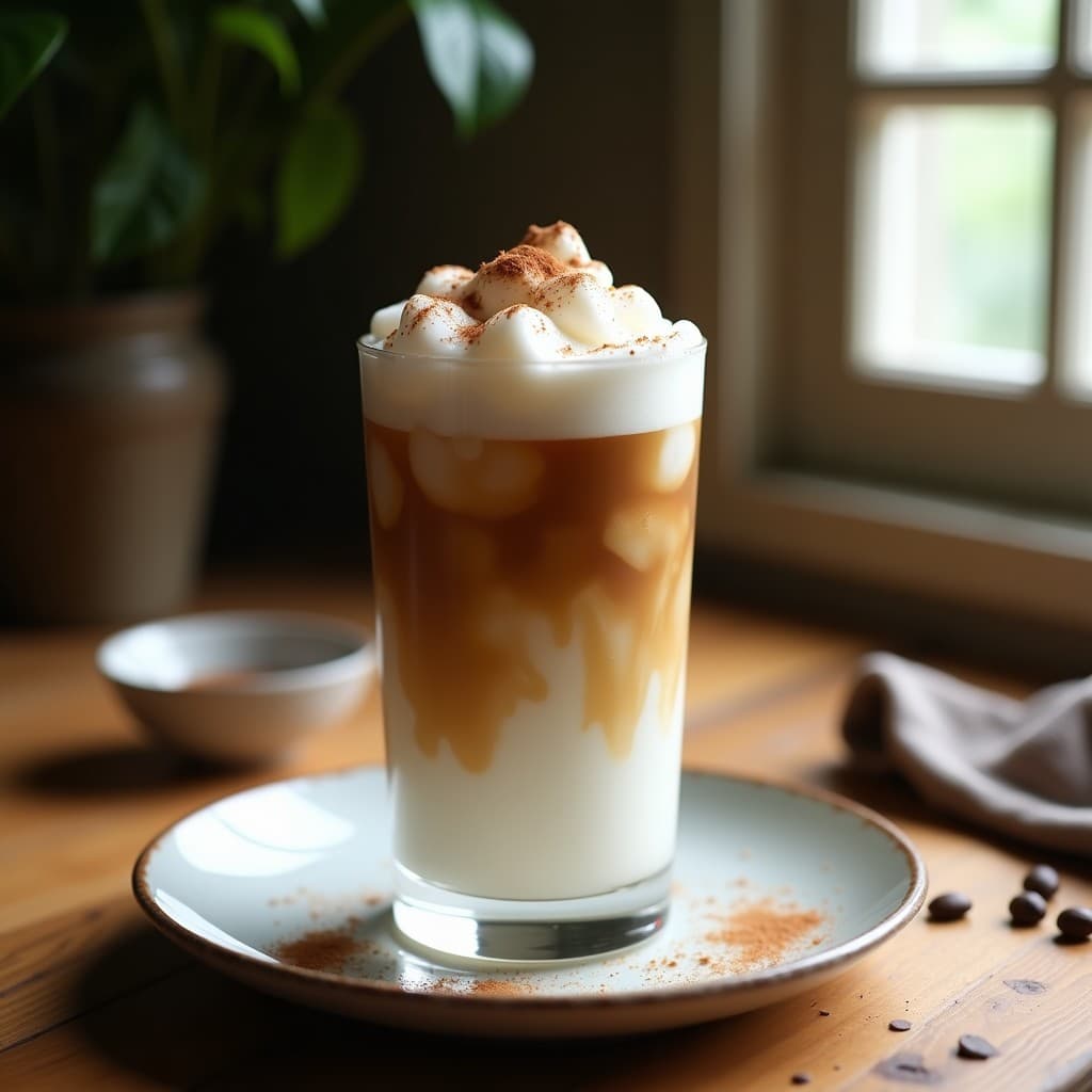Bebida Fría de Café con Leche de Coconut y Esencia de Vainilla: Dalgona Vegano en 5 Minutos