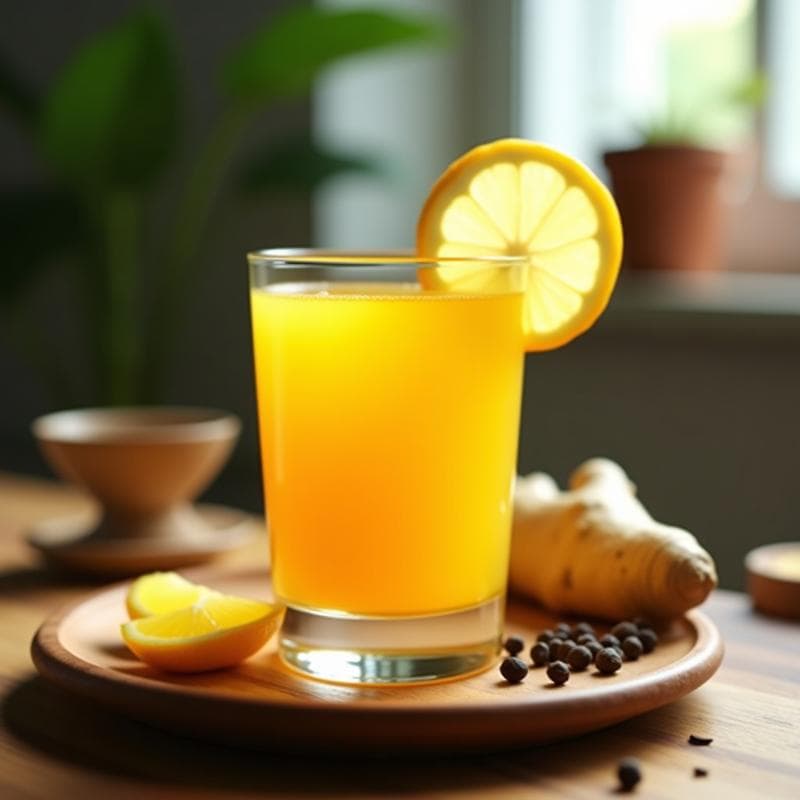 Bebida de Ginger-Turmeric Shot con Limón y Pimienta Negra: Detox y Antiinflamatorio en 5 Minutos