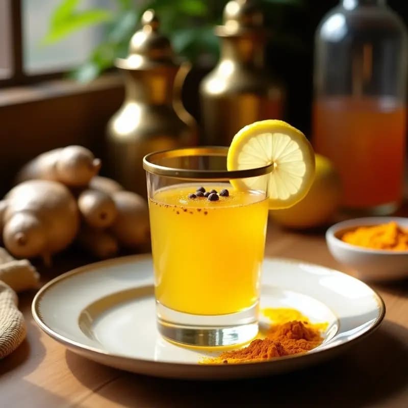 Bebida de Jengibre y Kurkuma con Limón: Shot Detox Árabe para Inmunidad en 5 Minutos