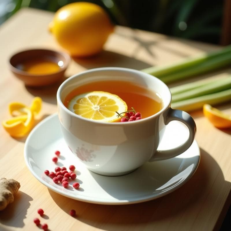 Bebida de Jengibre y Limoncillo con Pimienta Rosa: Infusión Detox Para el Sistema Inmune