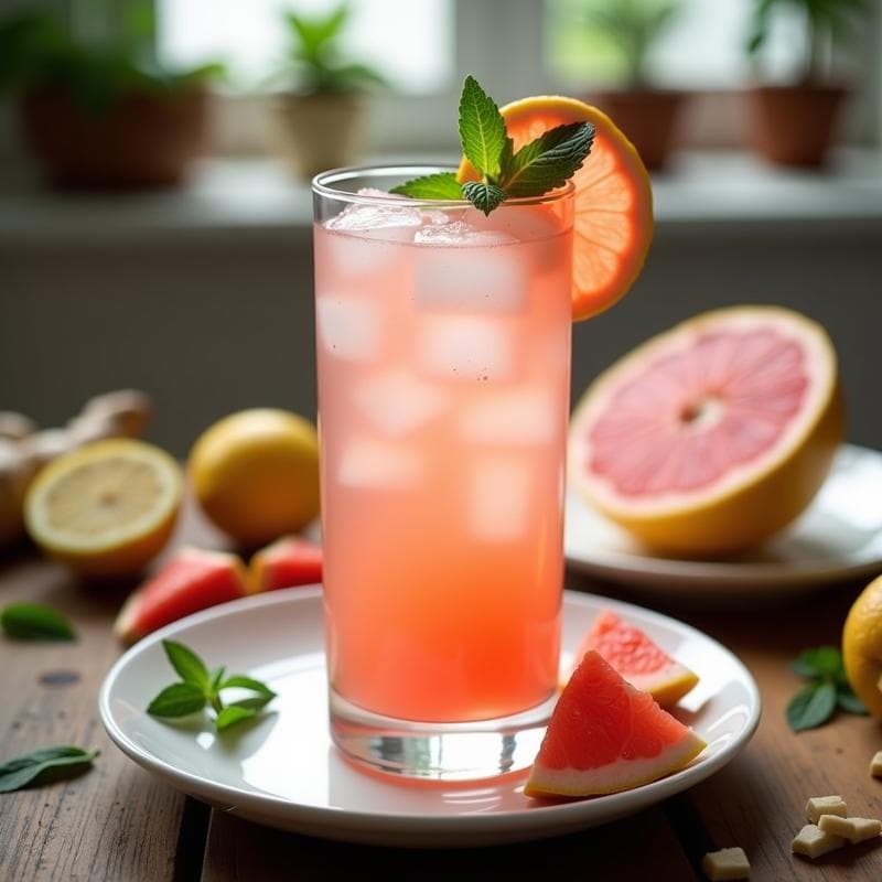 Bebida de Jengibre y Pomelo Rosa: Detox Energético en Thermomix sin Azúcar