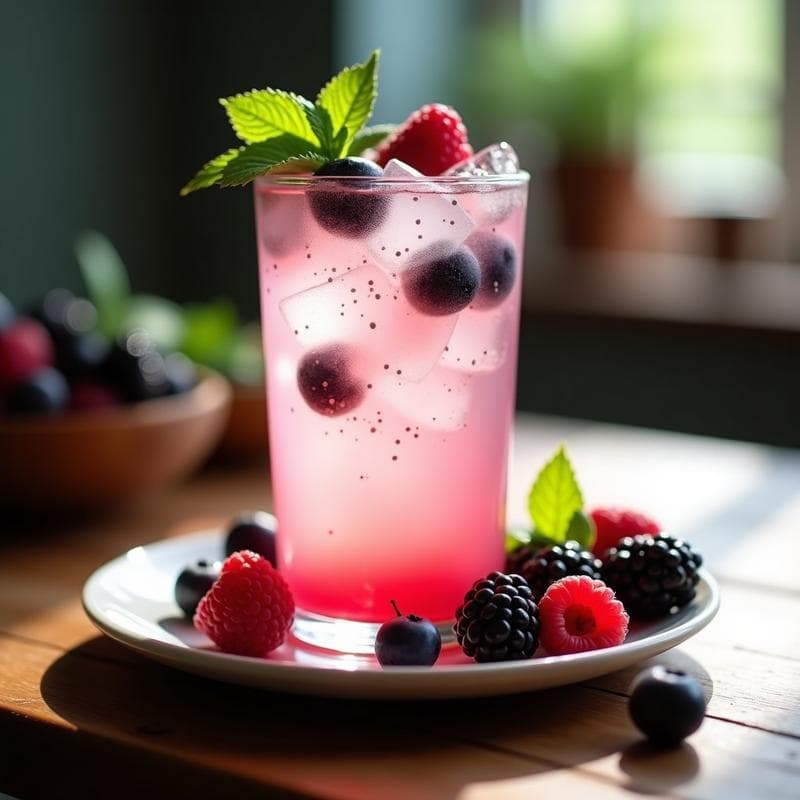 Bebida de Kéfir de Agua con Frutos del Bosque y Semillas de Chía: Probiótico Energético Sin Lácteos