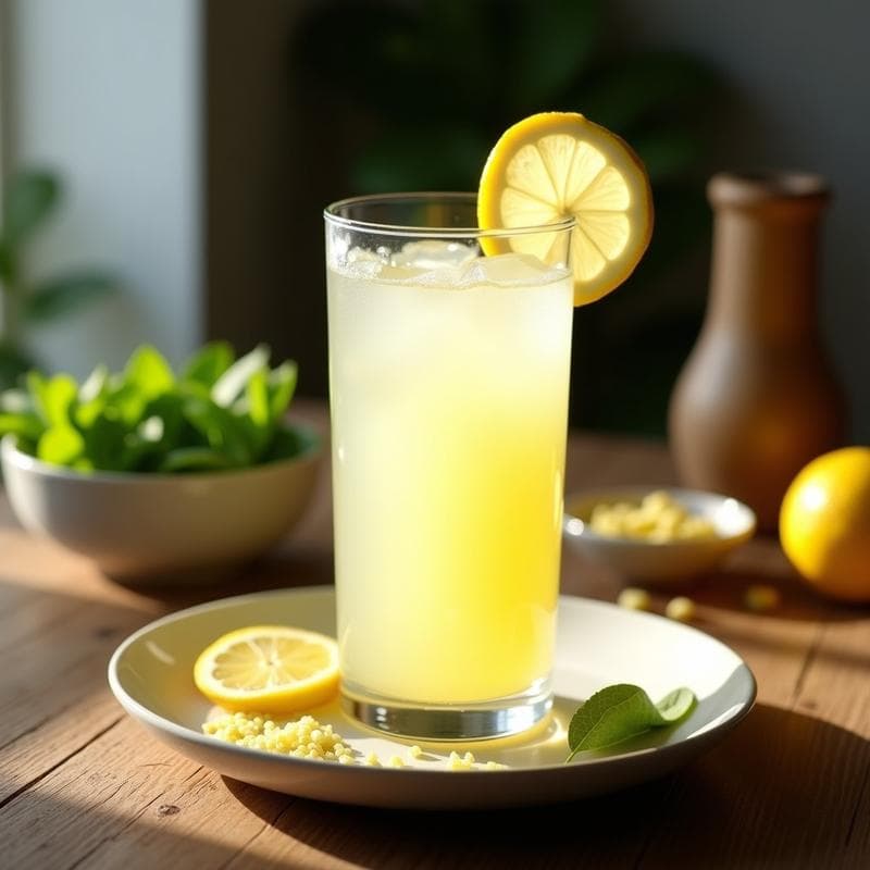 Bebida de Kéfir de Agua con Jengibre y Limón: Probiótico Natural para Hidratación Diaria
