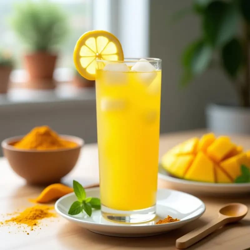 Bebida de Kéfir de Agua y Mango con infusión de Cúrcuma: Probiótico Detox en 10 Minutos