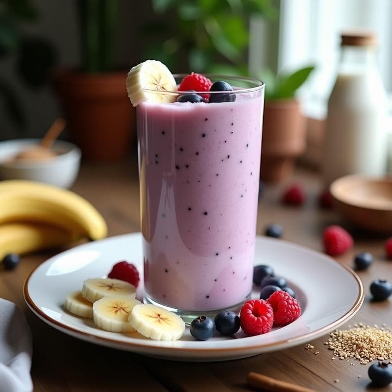 Bebida de Kéfir y Frutos Rojos: Batido Probiótico para el Desayuno en 5 Minutos