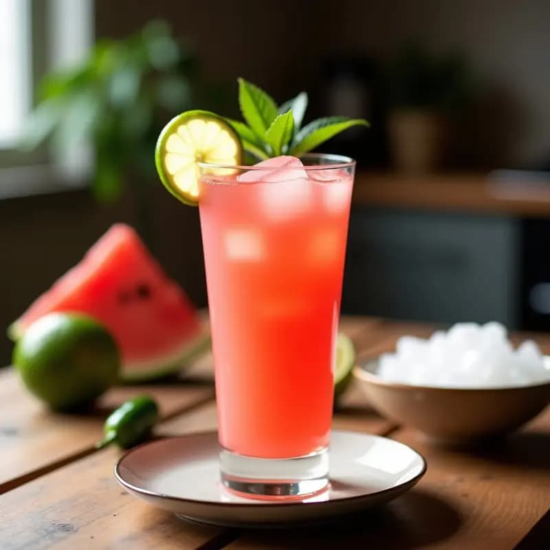 Bebida de Leche de Tigre y Sandía: Energizante Peruana con Toque Picante