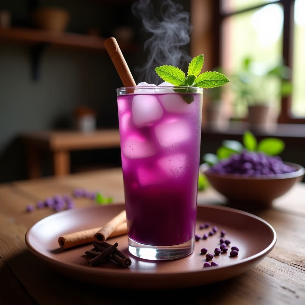 Bebida de Maíz Morado y Clavo de Olor con Canela: Refresco Peruano Natural Sin Azúcar