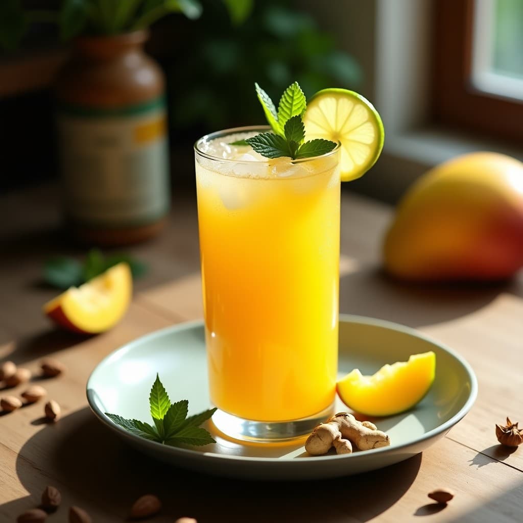 Bebida de Mango y Aloe Vera con Jengibre: Refresco Indio Digestivo
