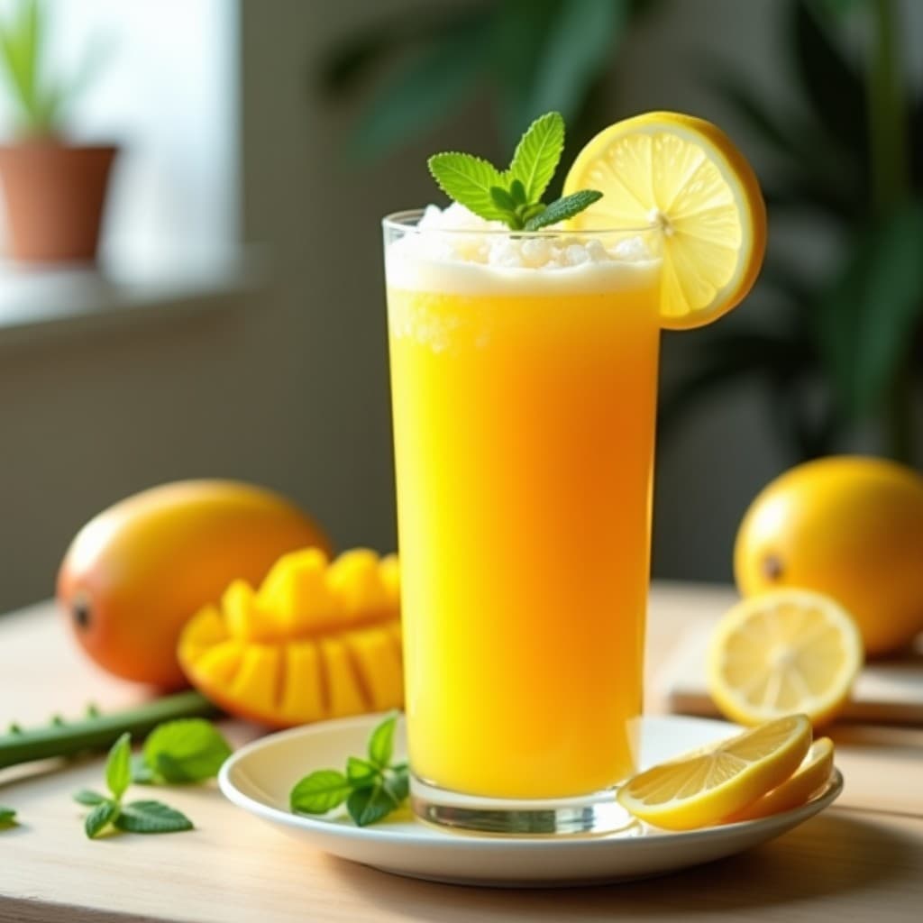 Bebida de Mango, Aloe Vera y Limón: Licuado Desintoxicante y Hidratante