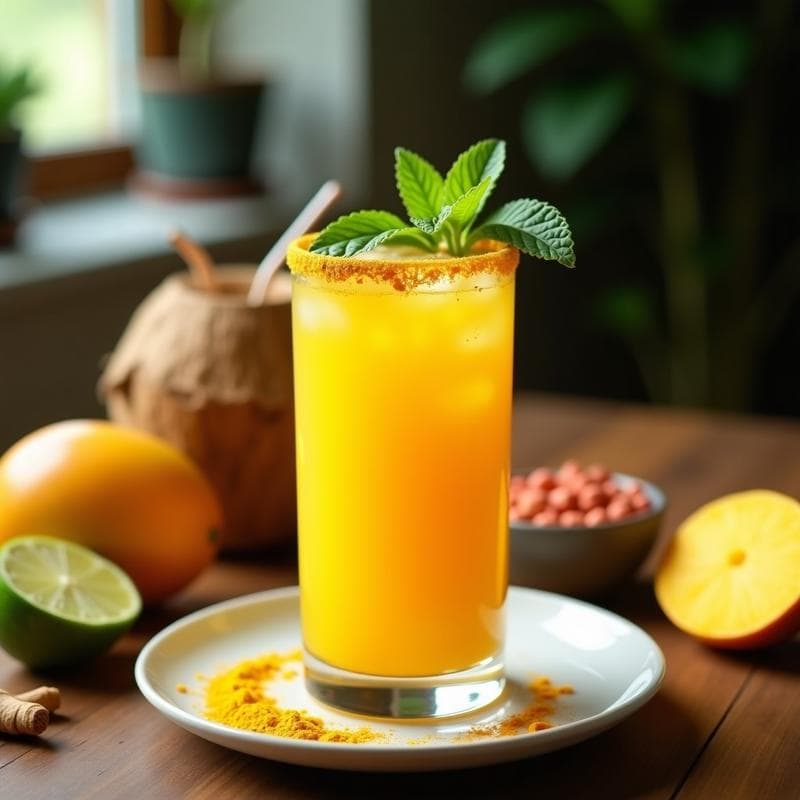 Bebida de Mango y Kurkuma: Tónico Antiinflamatorio Sin Azúcar en 5 Minutos