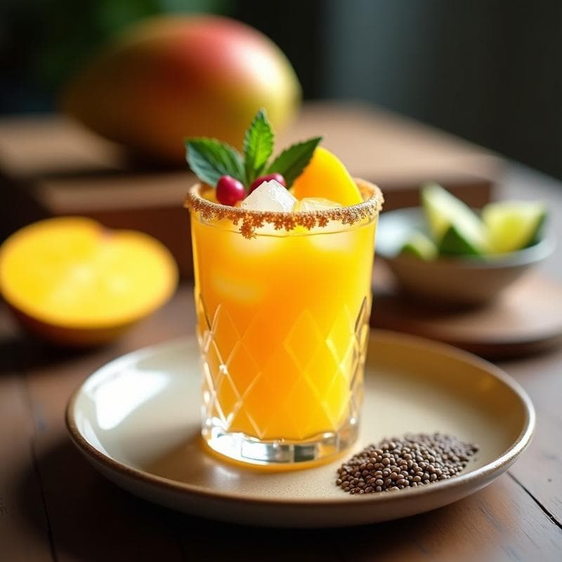 Bebida de Mango y Leche de Tigre con Jengibre: Shot Energético Peruano Sin Alcohol