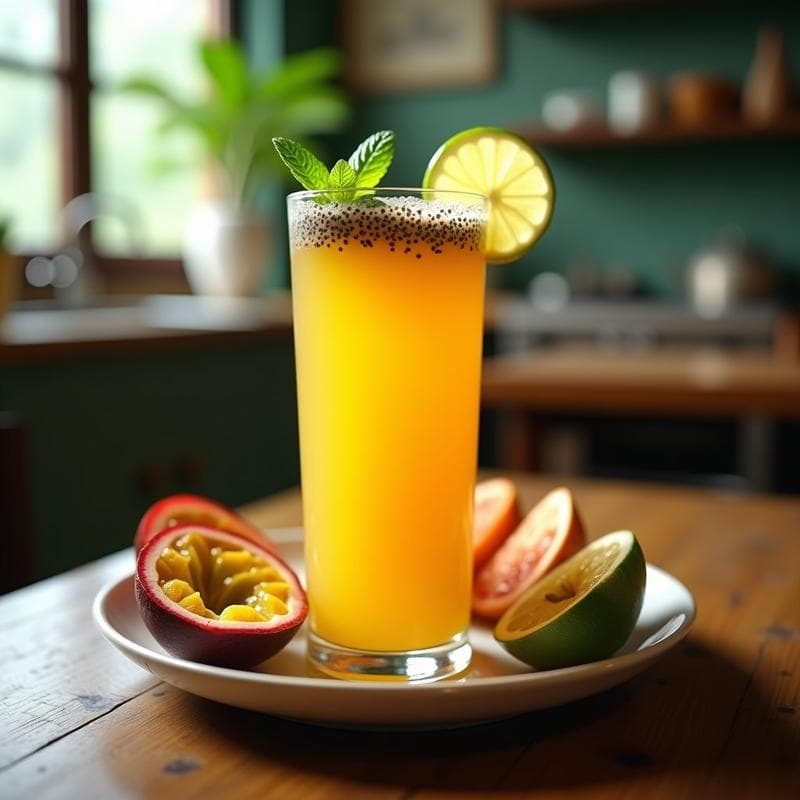 Bebida de Maracuyá y Jengibre con Semillas de Chía: Refresco Detox y Diurético
