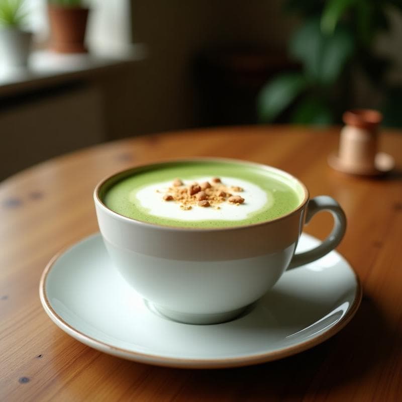 Bebida de Matcha Latte con Crema de Coco y vainilla: Receta Japonesa Keto y Sin Lactosa
