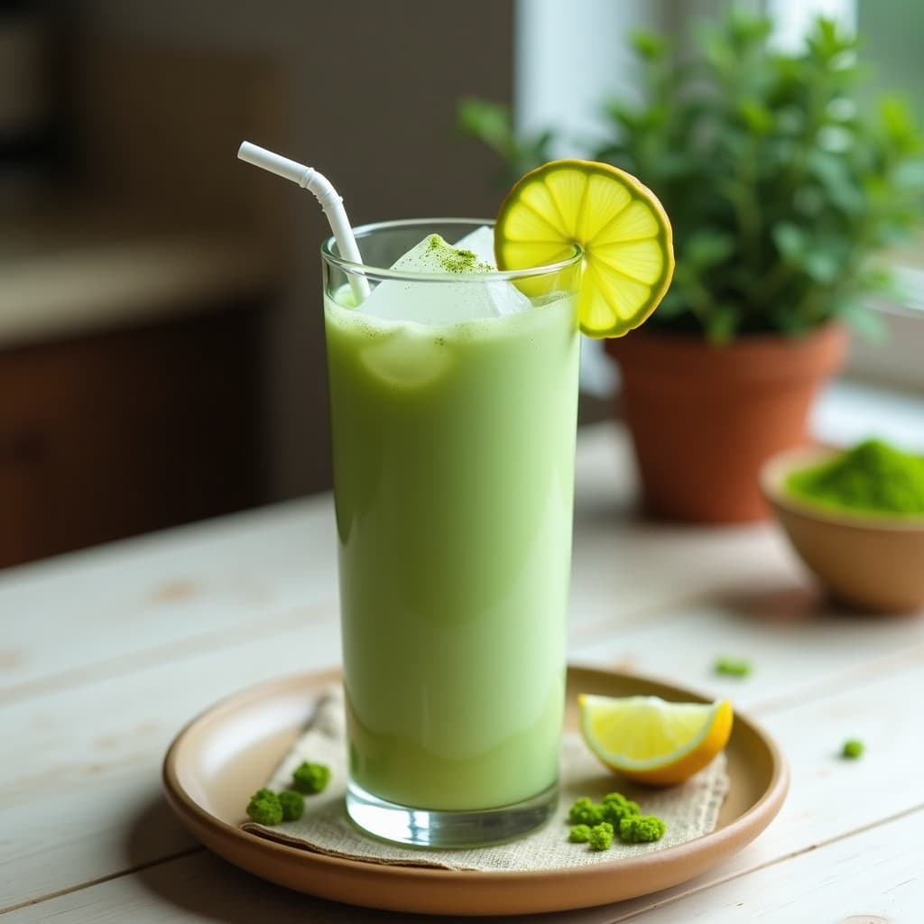 Bebida de Matcha con Leche de Almendras y Jengibre: Energizante y Detox Sin Cafeína
