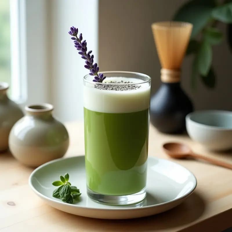Bebida de Matcha y Leche de Almendras con Esencia de Lavanda: Receta Japonesa Relajante