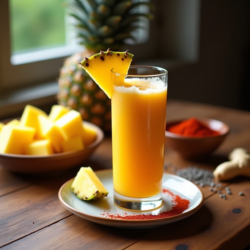 Bebida de Merken y Piña: Batido Chileno Antioxidante y Picante