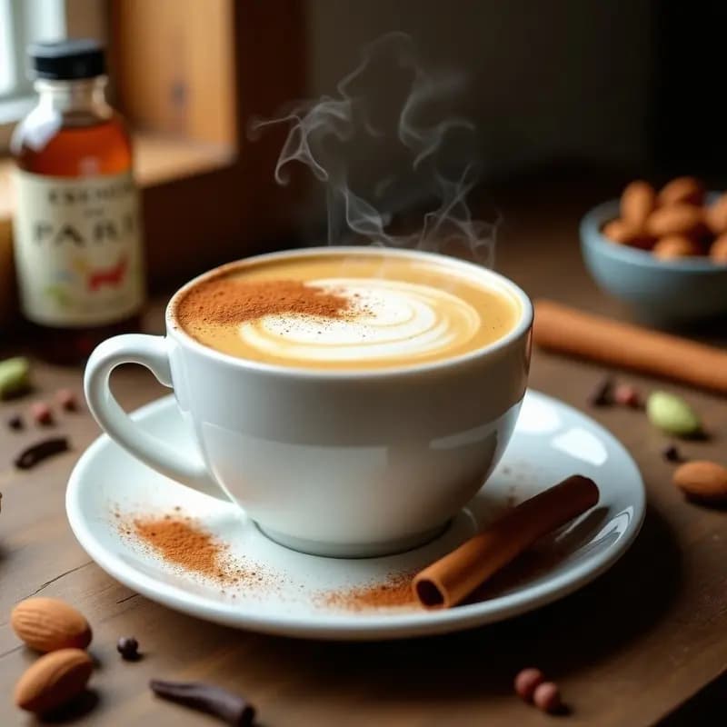 Bebida de París y Cardamomo con Leche de Almendras: Latte Indio Vegano