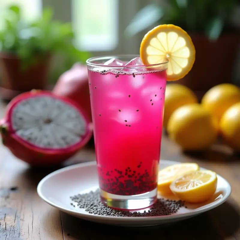 Bebida de Pitahaya y Limón con Semillas de Chía: Refresco Centroamericano Hidratante