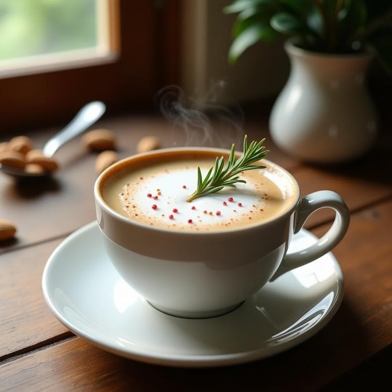 Bebida de Rosemary Latte con Leche de Almendras: Café Aromático Sin Lactosa y Keto