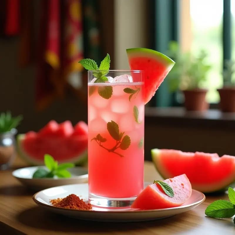 Bebida de Watermelon y Menta con Jengibre: Refresco Egipcio Detox y Diurético