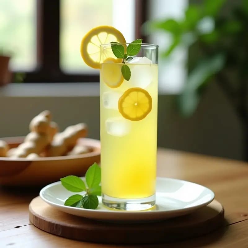 Bebida de Hojitas de Stevia y Limón con Jengibre: Infusión Detox Sin Calorías