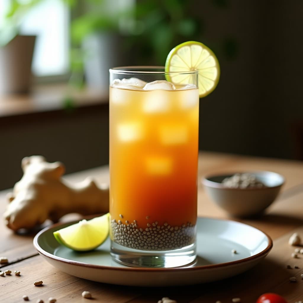 Bebida de Tamarindo y Chía con Jengibre Fresco: Batido Detox y Digestivo en 5 Minutos