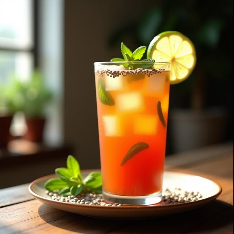 Bebida de Tamarindo y Jengibre con Chía: Refresco Mexicano Energético y Sin Azúcar