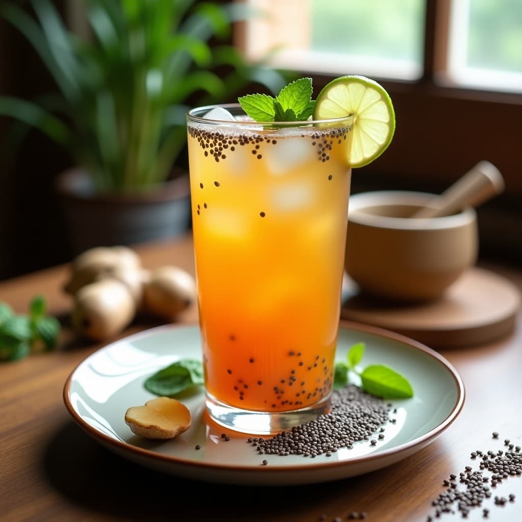 Bebida de Tamarindo y Jengibre con Chía y Semillas de Hinojo: Infusión Detox Indio-Ayurvédica